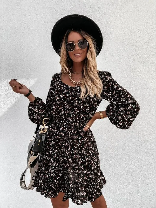 Mini dresses with tassel accents for a fun touch Romani Textured Floral Shift Dress