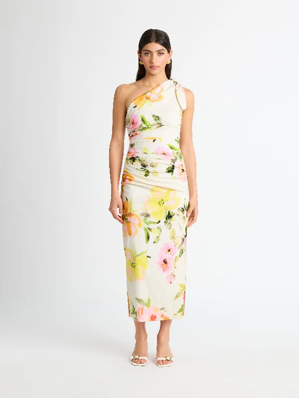 Midi dresses with button - front designs for a classic touch ROSA FLORAL MIDI DRESS