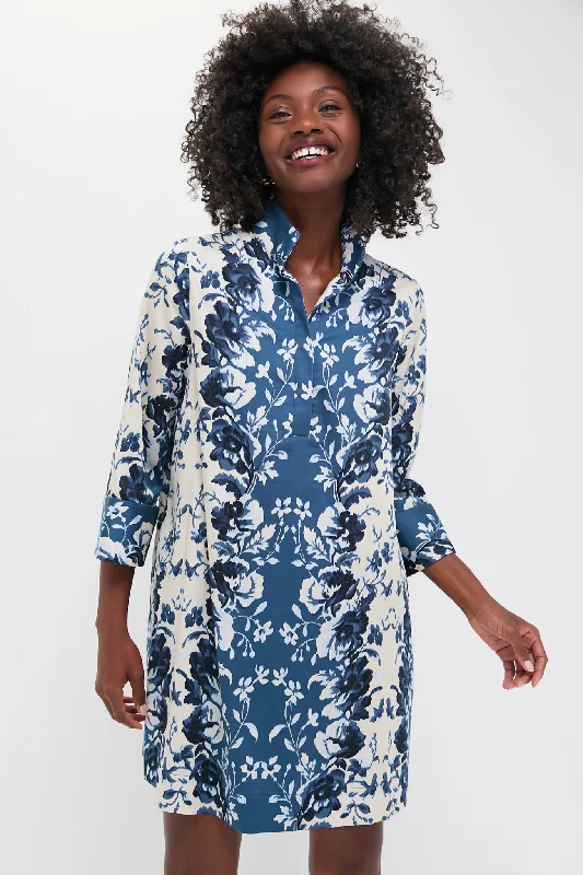 Midi dresses with fringe details for a fun and energetic style Indigo Reflection Stretch Cotton Megan Dress Midi dresses with fringe details for a fun and energetic style Indigo Reflection Stretch Cotton Megan Dress