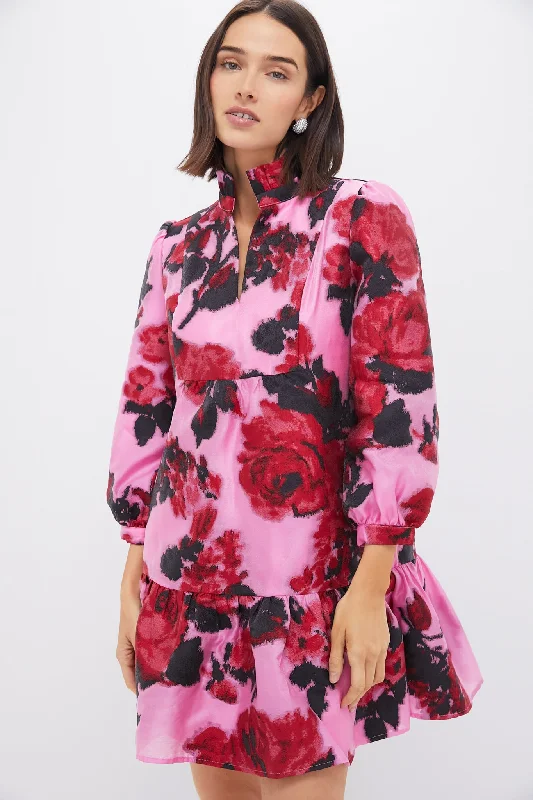Midi dresses with tiered skirts for a bohemian festival look Cerise Blossom Jacquard Palmerston Dress Midi dresses with tiered skirts for a bohemian festival look Cerise Blossom Jacquard Palmerston Dress
