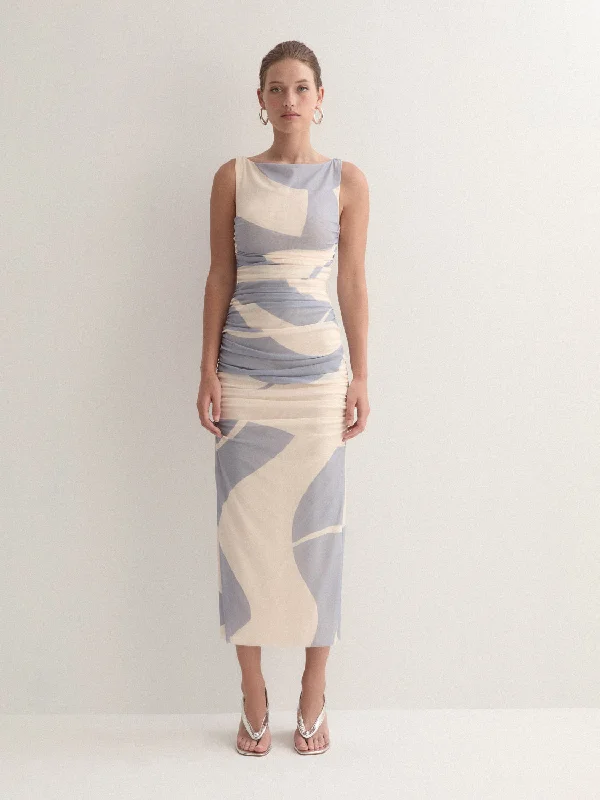 Midi dresses with lace - up fronts for a unique and adjustable style OCEAN BREEZE MESH DRESS Midi dresses with lace - up fronts for a unique and adjustable style OCEAN BREEZE MESH DRESS