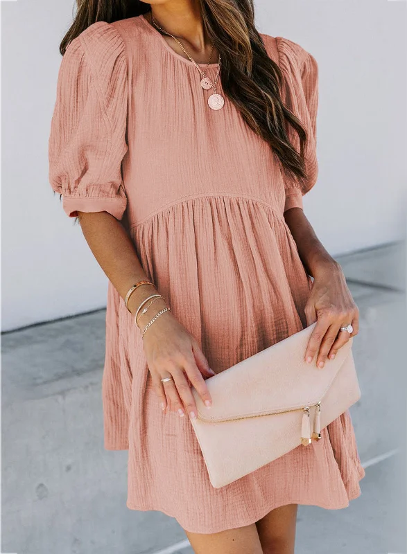 Mini dresses with tassel accents for a fun touch Marketa Puff Sleeve Babydoll Dress - Orange Mini dresses with tassel accents for a fun touch Marketa Puff Sleeve Babydoll Dress - Orange