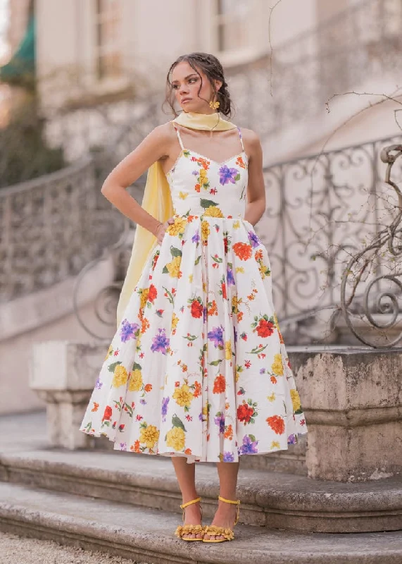 Maxi - inspired midi dresses with flowing fabrics for a beachy vibe Kelly Dress