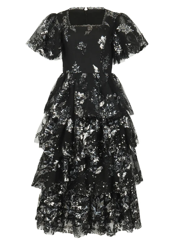 Sleeveless midi dresses with lace details for summer weddings Selena Dress