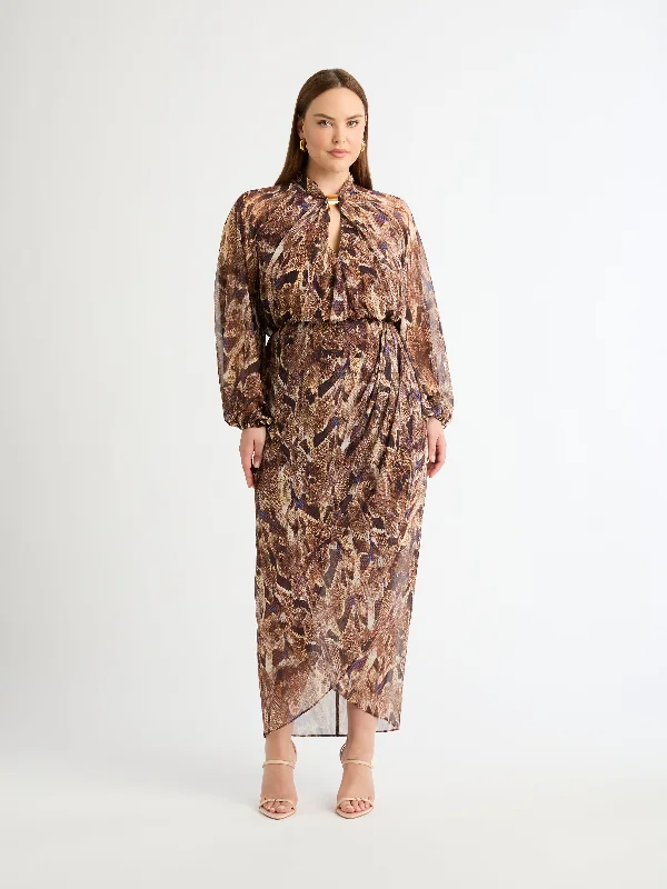 Maxi - inspired midi dresses with flowing fabrics for a beachy vibe EMBER MIDI DRESS Maxi - inspired midi dresses with flowing fabrics for a beachy vibe EMBER MIDI DRESS