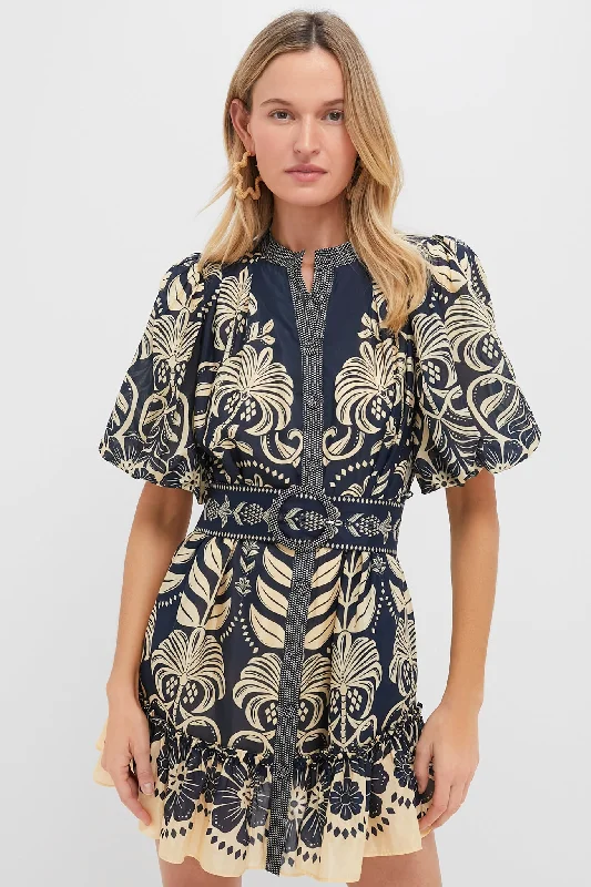 Midi dresses with pleated skirts for a timeless and elegant appeal Blue Ainika Tropical Splendor Mini Dress Midi dresses with pleated skirts for a timeless and elegant appeal Blue Ainika Tropical Splendor Mini Dress