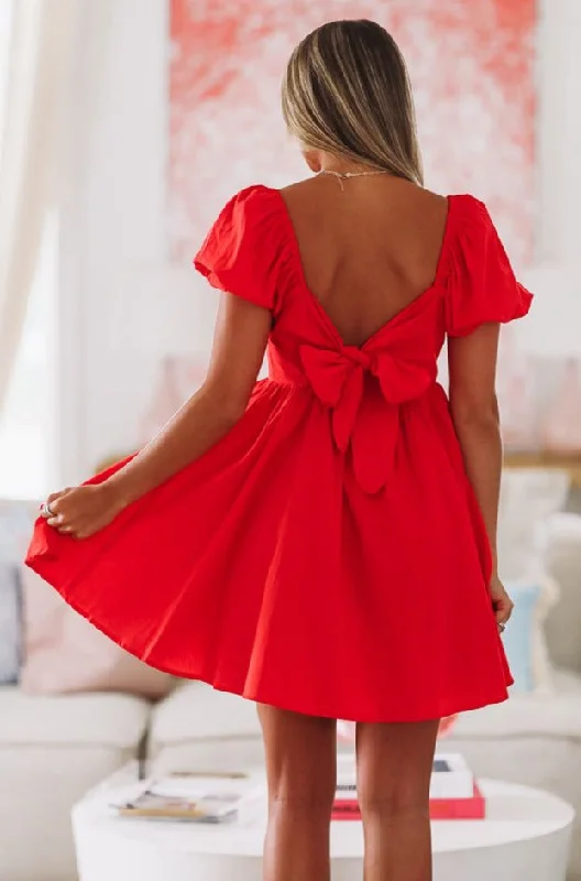 Midi dresses with tassel accents for a bohemian and free - spirited style Love in the Afternoon Mini Dress - Red Midi dresses with tassel accents for a bohemian and free - spirited style Love in the Afternoon Mini Dress - Red