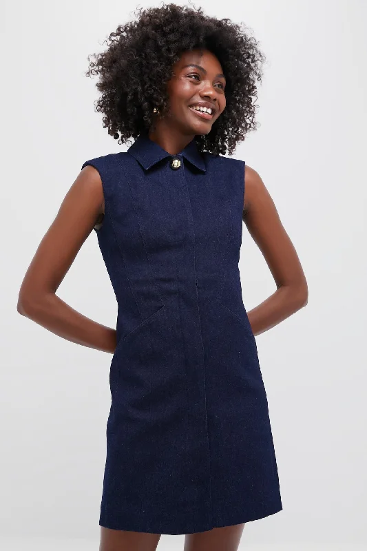Midi dresses with mesh inserts for a trendy and breathable option Dark Oxford Serina Dress Midi dresses with mesh inserts for a trendy and breathable option Dark Oxford Serina Dress