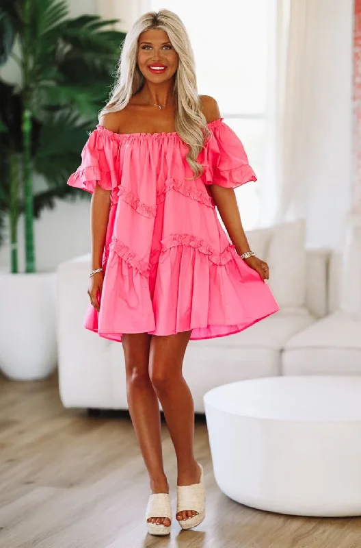 Midi dresses with pleated bodices for a classic and tailored look Park Picnic Babydoll Mini Dress - Fuchsia Pink Midi dresses with pleated bodices for a classic and tailored look Park Picnic Babydoll Mini Dress - Fuchsia Pink