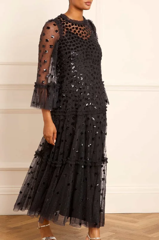 Midi dresses with tassel accents for a bohemian and free - spirited style Glisten Tiered Ankle Gown Midi dresses with tassel accents for a bohemian and free - spirited style Glisten Tiered Ankle Gown