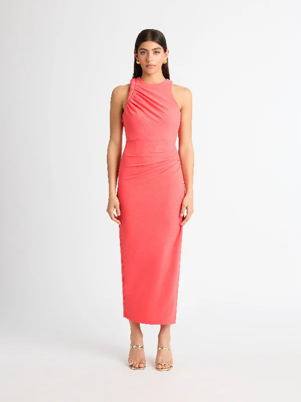 Midi dresses with one - shoulder designs for a modern and asymmetric style PORTLAND MIDI DRESS Midi dresses with one - shoulder designs for a modern and asymmetric style PORTLAND MIDI DRESS