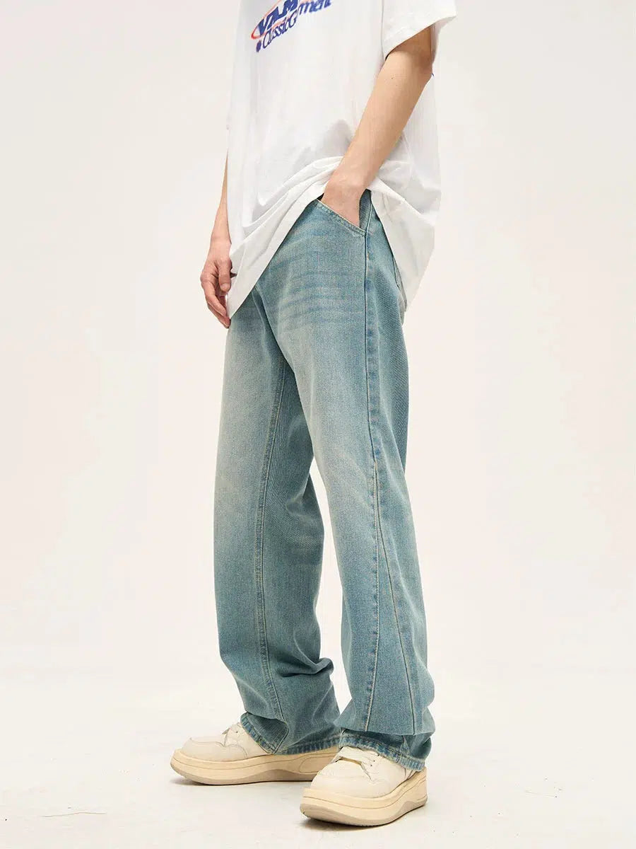 Distressed women jeans for a trendy and edgy lookBasic Light Blue Straight-leg Jeans Distressed women jeans for a trendy and edgy lookBasic Light Blue Straight-leg Jeans