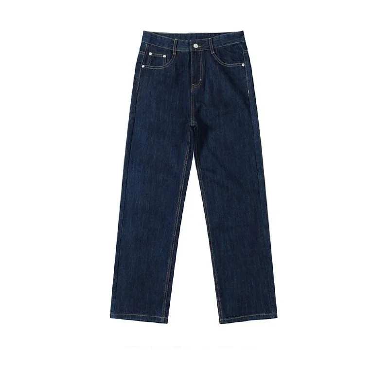 Straight - leg women jeans with a classic and timeless appealBasic Washed Straight Jeans Straight - leg women jeans with a classic and timeless appealBasic Washed Straight Jeans