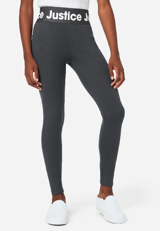 Women's Metallic Tight Trousers in Gold for a Glamorous Party EnsembleJustice Logo Full-Length Leggings Women's Metallic Tight Trousers in Gold for a Glamorous Party EnsembleJustice Logo Full-Length Leggings