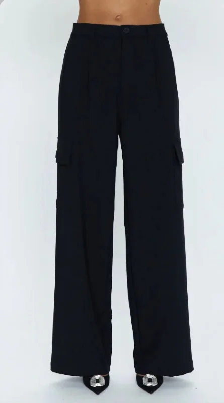 Women's Tight Trousers with Mesh Panels in Black for a Sexy and Modern AppearanceBrynn High Rise Relaxed Cargo Pants In Black Women's Tight Trousers with Mesh Panels in Black for a Sexy and Modern AppearanceBrynn High Rise Relaxed Cargo Pants In Black