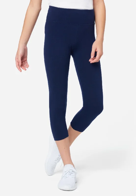 Women's Fleece - Lined Tight Trousers in Dark Blue for Warmth in Cold WeatherCrop Leggings Women's Fleece - Lined Tight Trousers in Dark Blue for Warmth in Cold WeatherCrop Leggings