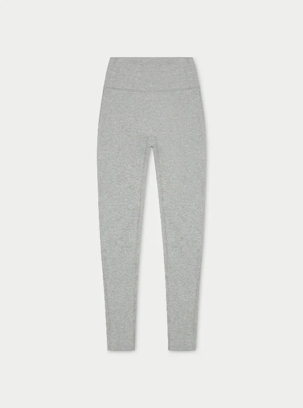 Women's High - Waisted Tight Trousers with Side Slits in Beige for a Trendy LookSOFT TOUCH EMBLEM LEGGINGS - GREY MARL Women's High - Waisted Tight Trousers with Side Slits in Beige for a Trendy LookSOFT TOUCH EMBLEM LEGGINGS - GREY MARL