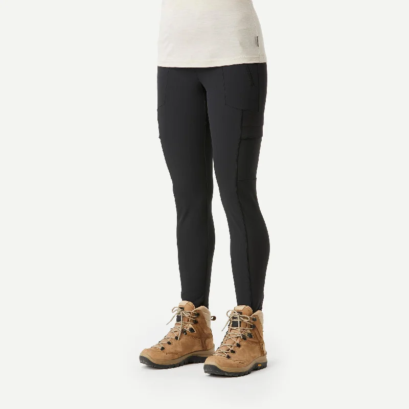 Women's Leather - Look Tight Trousers with Zipper Details in Dark Gray for an Urban StyleForclaz Women's Travel 500 Leggings Women's Leather - Look Tight Trousers with Zipper Details in Dark Gray for an Urban StyleForclaz Women's Travel 500 Leggings