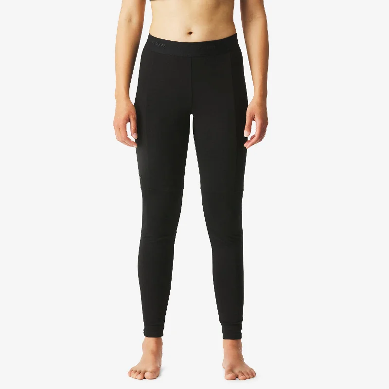 Plus Size Women's Embroidered Tight Trousers in White for a Feminine and Elegant StyleForclaz Women's merino wool legging underwear - MT500 Plus Size Women's Embroidered Tight Trousers in White for a Feminine and Elegant StyleForclaz Women's merino wool legging underwear - MT500