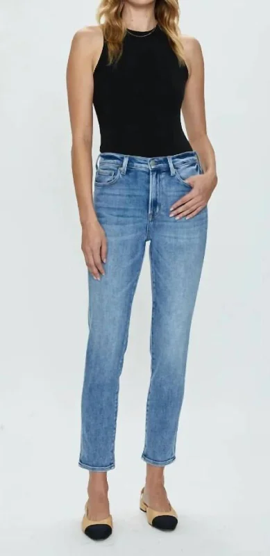 Women's Leather - Look Tight Trousers with Zipper Details in Dark Gray for an Urban StyleMadi High Rise Modern Slim Jean In Paradise Women's Leather - Look Tight Trousers with Zipper Details in Dark Gray for an Urban StyleMadi High Rise Modern Slim Jean In Paradise
