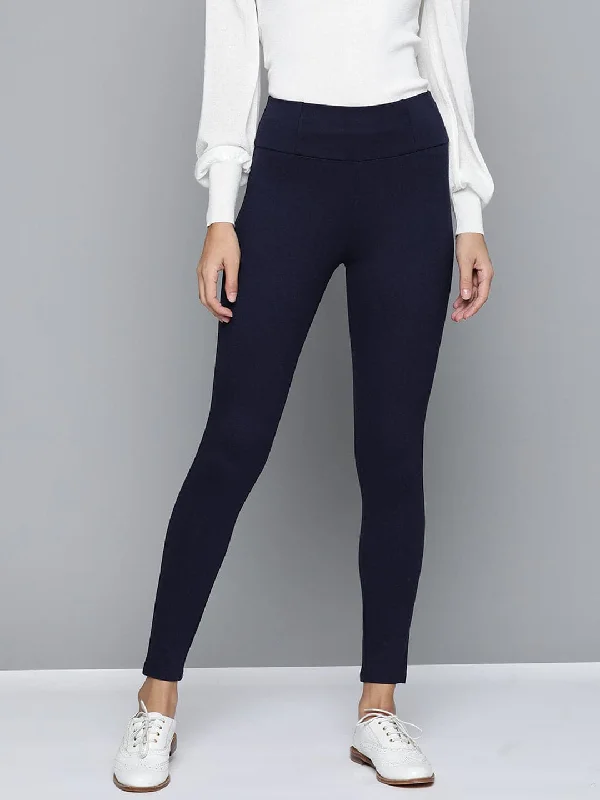 Women's Leather - Look Tight Trousers with Zipper Details in Dark Gray for an Urban StyleNavy High Waist Jegging Women's Leather - Look Tight Trousers with Zipper Details in Dark Gray for an Urban StyleNavy High Waist Jegging