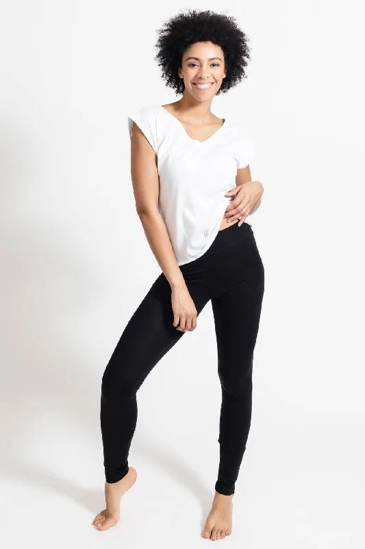 Women's Tight Trousers with Rhinestone Embellishments in Silver for a Sparkly LookNidra Leggings - Black Women's Tight Trousers with Rhinestone Embellishments in Silver for a Sparkly LookNidra Leggings - Black