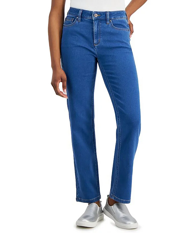 Stretch women jeans for enhanced mobility and comfortPetites Lexington Womens Mid Rise Medium Wash Straight Leg Jeans Stretch women jeans for enhanced mobility and comfortPetites Lexington Womens Mid Rise Medium Wash Straight Leg Jeans