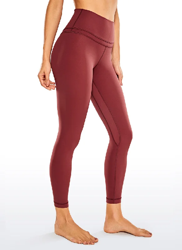 Women's Tight Trousers with Elastic Waistband in Black for Easy and Comfortable WearNakedfeel Leggings 25" - Double Waistseam Women's Tight Trousers with Elastic Waistband in Black for Easy and Comfortable WearNakedfeel Leggings 25" - Double Waistseam