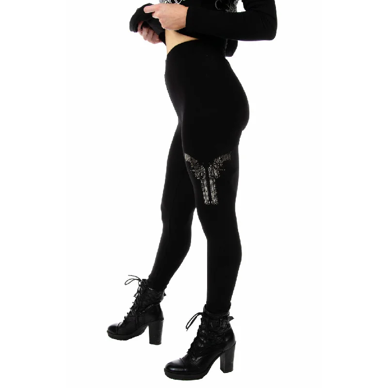 Women's Leather - Look Tight Trousers with Zipper Details in Dark Gray for an Urban StyleRhinestone Double Barrel Smooth Leggings Women's Leather - Look Tight Trousers with Zipper Details in Dark Gray for an Urban StyleRhinestone Double Barrel Smooth Leggings