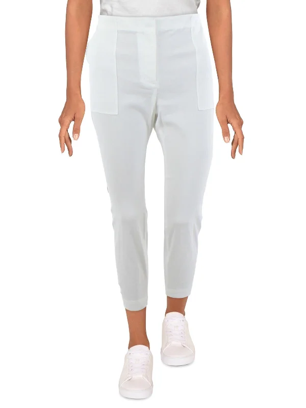 Women's High - Waisted Tight Trousers with Side Slits in Beige for a Trendy LookTreeca Womens Linen Blend Cropped Straight Leg Pants Women's High - Waisted Tight Trousers with Side Slits in Beige for a Trendy LookTreeca Womens Linen Blend Cropped Straight Leg Pants