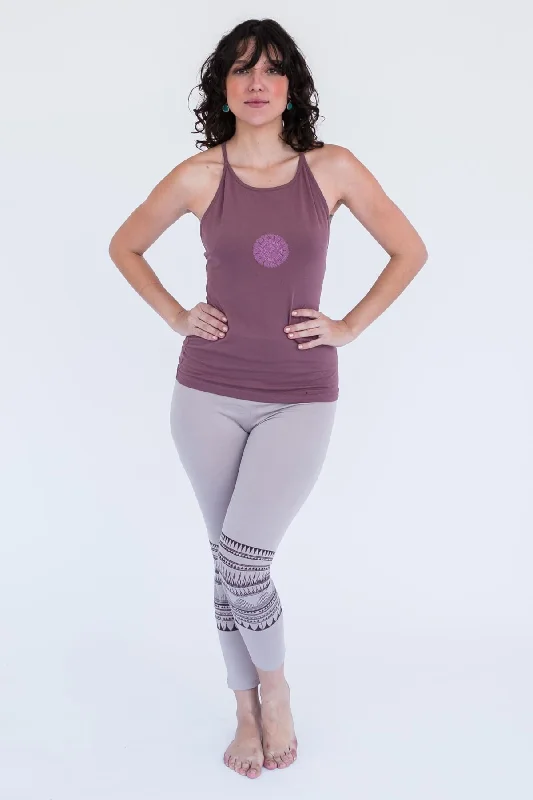 Plus Size Women's Embroidered Tight Trousers in White for a Feminine and Elegant StyleTribal Print Leggings - Oyster Plus Size Women's Embroidered Tight Trousers in White for a Feminine and Elegant StyleTribal Print Leggings - Oyster