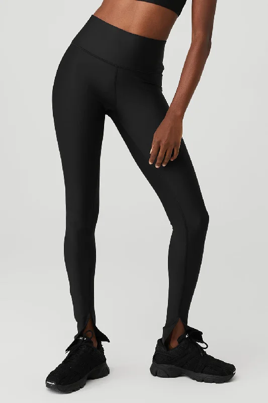 Women's Tight Trousers with Rhinestone Embellishments in Silver for a Sparkly LookAirlift High-Waist Elongated Legging - Black Women's Tight Trousers with Rhinestone Embellishments in Silver for a Sparkly LookAirlift High-Waist Elongated Legging - Black