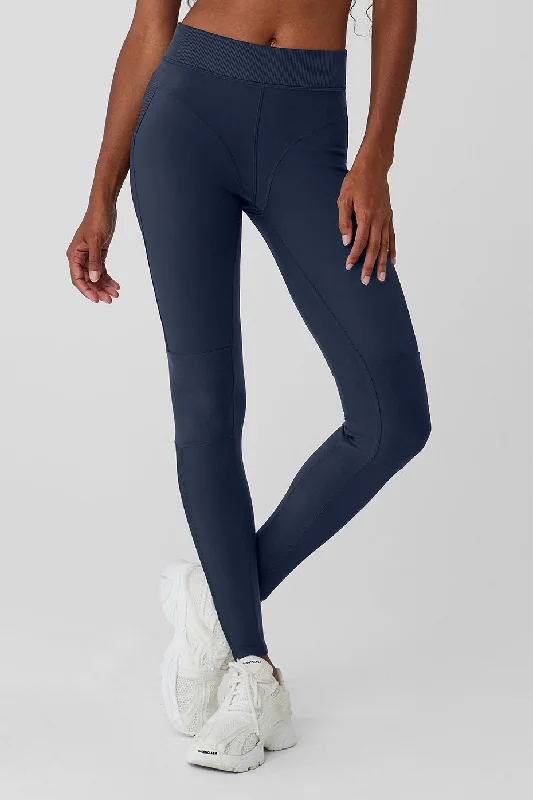 Plus Size Women's Stretch Cotton Tight Trousers in Navy for Comfortable Everyday WearAlosoft High-Waist Head Start Legging - Navy Plus Size Women's Stretch Cotton Tight Trousers in Navy for Comfortable Everyday WearAlosoft High-Waist Head Start Legging - Navy