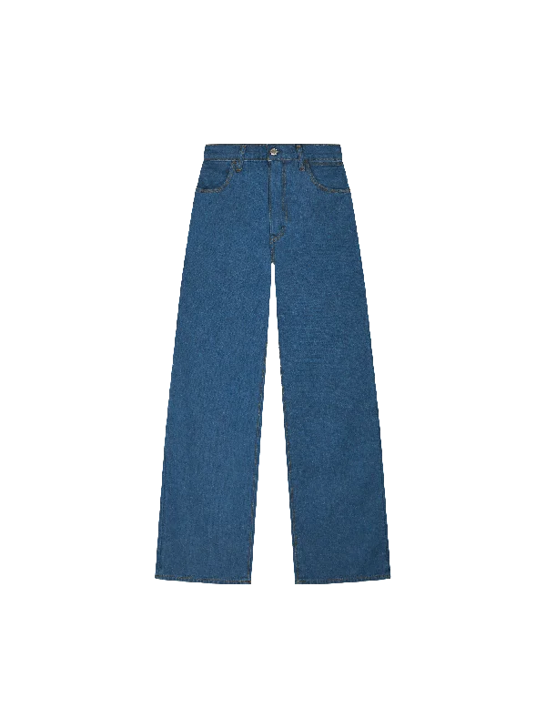 Wide - leg women jeans for a modern and relaxed vibeWomen’s Hemp Denim High-Rise Wide leg Jeans—mid wash Wide - leg women jeans for a modern and relaxed vibeWomen’s Hemp Denim High-Rise Wide leg Jeans—mid wash