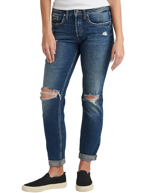 Embroidered women jeans with intricate patternsWomens Mid-Rise Destroyed Boyfriend Jeans Embroidered women jeans with intricate patternsWomens Mid-Rise Destroyed Boyfriend Jeans