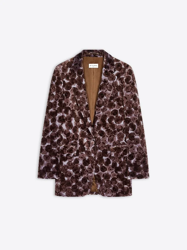 Plus Size Women's Double - Breasted Wool Blazers for Winter Office WearPrinted velvet blazer Plus Size Women's Double - Breasted Wool Blazers for Winter Office WearPrinted velvet blazer