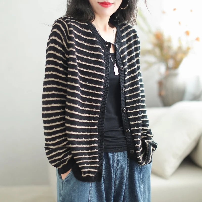 oversized women cardigan for a trendy and cozy lookAutumn Stylish Stripe Cotton Knitted Cardigan oversized women cardigan for a trendy and cozy lookAutumn Stylish Stripe Cotton Knitted Cardigan