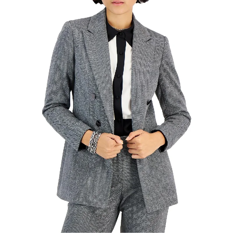 Plus Size Women's Double - Breasted Wool Blazers for Winter Office WearBar III Womens Herrinbone Metallic Open-Front Blazer Plus Size Women's Double - Breasted Wool Blazers for Winter Office WearBar III Womens Herrinbone Metallic Open-Front Blazer