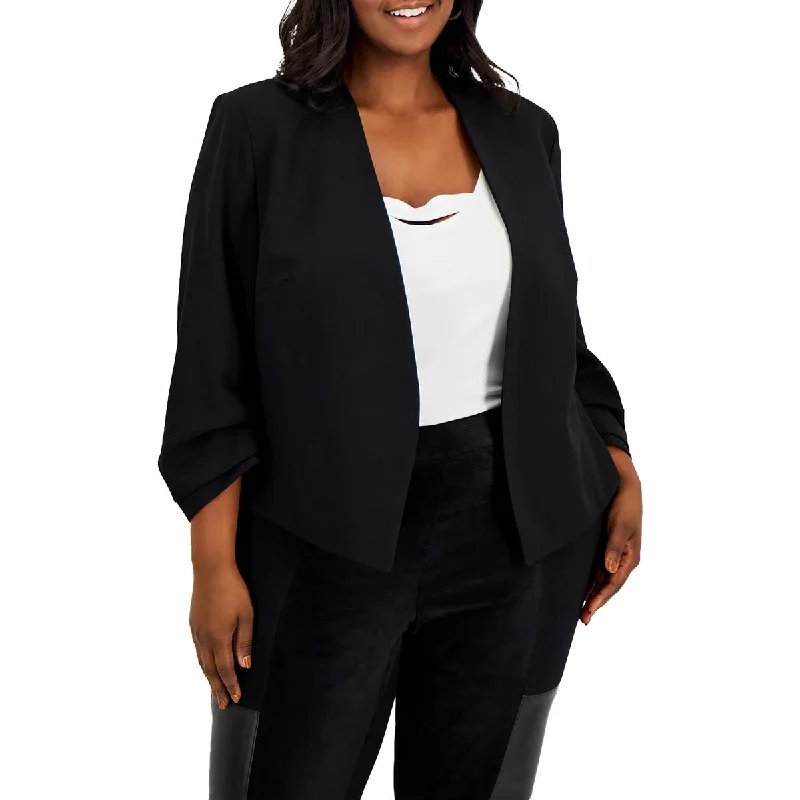 Plus Size Women's Military - Inspired Blazers with Gold Accents for a Bold LookBar III Womens Plus Textured Solid Open-Front Blazer Plus Size Women's Military - Inspired Blazers with Gold Accents for a Bold LookBar III Womens Plus Textured Solid Open-Front Blazer