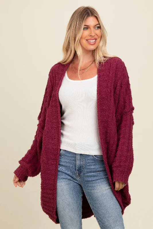 hand knitted women cardigan with artisanal charmBurgundy Chunky Knit Dolman Cardigan hand knitted women cardigan with artisanal charmBurgundy Chunky Knit Dolman Cardigan