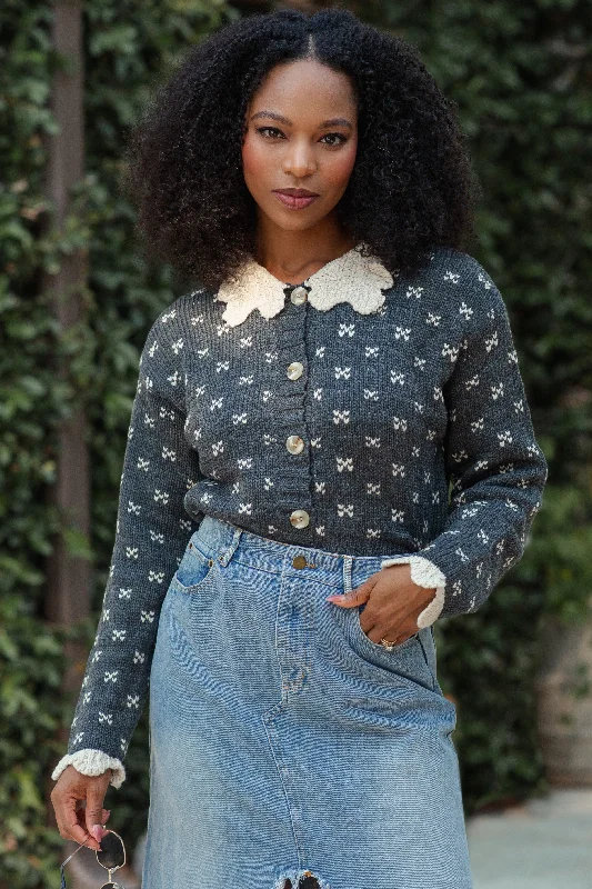 button down women cardigan with vintage buttonsCharcoal Doll Collar Button Up Sweater Cardigan button down women cardigan with vintage buttonsCharcoal Doll Collar Button Up Sweater Cardigan
