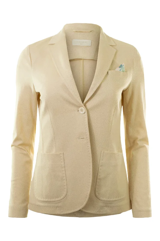 Women's Longline Linen Blazers in Pastel Colors for Summer EventsCircolo 1901 Slim Fit Jacket in Sugar Women's Longline Linen Blazers in Pastel Colors for Summer EventsCircolo 1901 Slim Fit Jacket in Sugar
