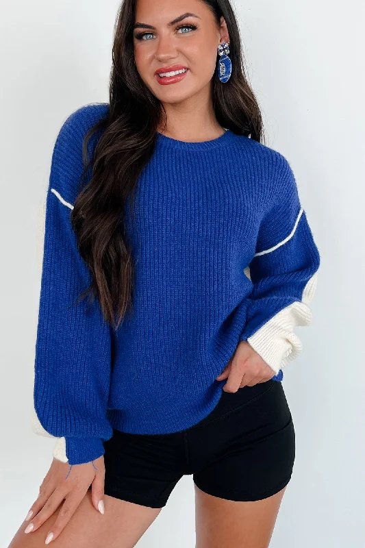 long length women cardigan with side slitsCompetitively Cute Colorblock Sweater (Blue/Ivory) long length women cardigan with side slitsCompetitively Cute Colorblock Sweater (Blue/Ivory)
