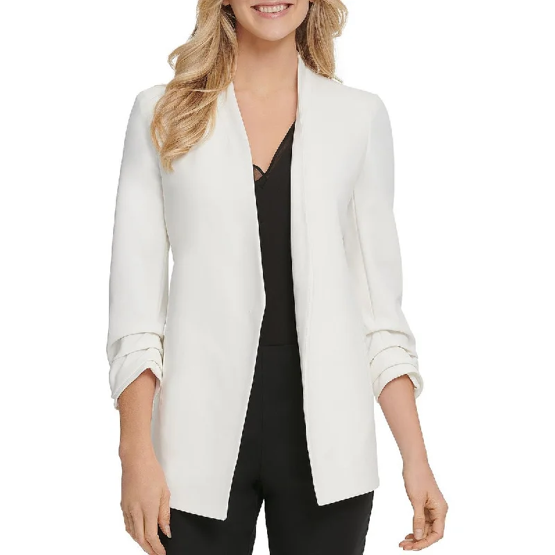 Plus Size Women's Embroidered Blazers in Floral Patterns for a Feminine TouchDKNY Womens Crepe Long Sleeves Open-Front Blazer Plus Size Women's Embroidered Blazers in Floral Patterns for a Feminine TouchDKNY Womens Crepe Long Sleeves Open-Front Blazer