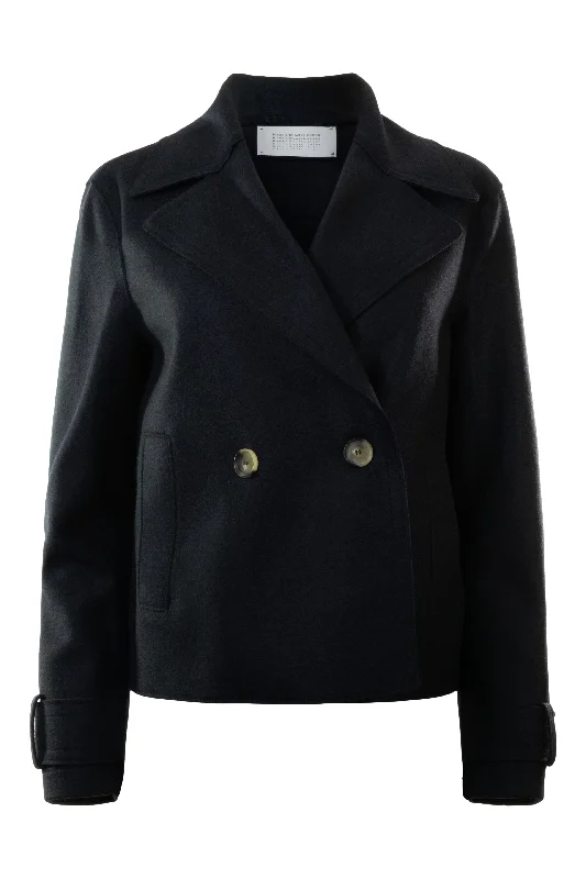Single - Breasted Women's Corduroy Blazers in Mustard Yellow for an Autumn VibeHarris Wharf London Cropped Peacoat in Navy Blue Single - Breasted Women's Corduroy Blazers in Mustard Yellow for an Autumn VibeHarris Wharf London Cropped Peacoat in Navy Blue