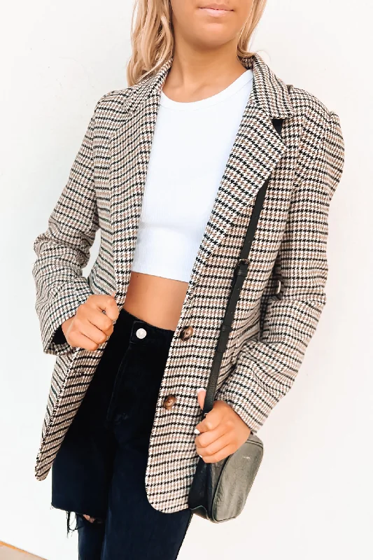 Oversized Women's Checkered Blazers in Black and White for a Trendy StyleKensley Blazer Multi Oversized Women's Checkered Blazers in Black and White for a Trendy StyleKensley Blazer Multi