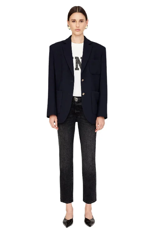 Single - Breasted Women's Linen Blend Blazers in Earth Tones for Casual WearKinsley Blazer - Night Sky Single - Breasted Women's Linen Blend Blazers in Earth Tones for Casual WearKinsley Blazer - Night Sky