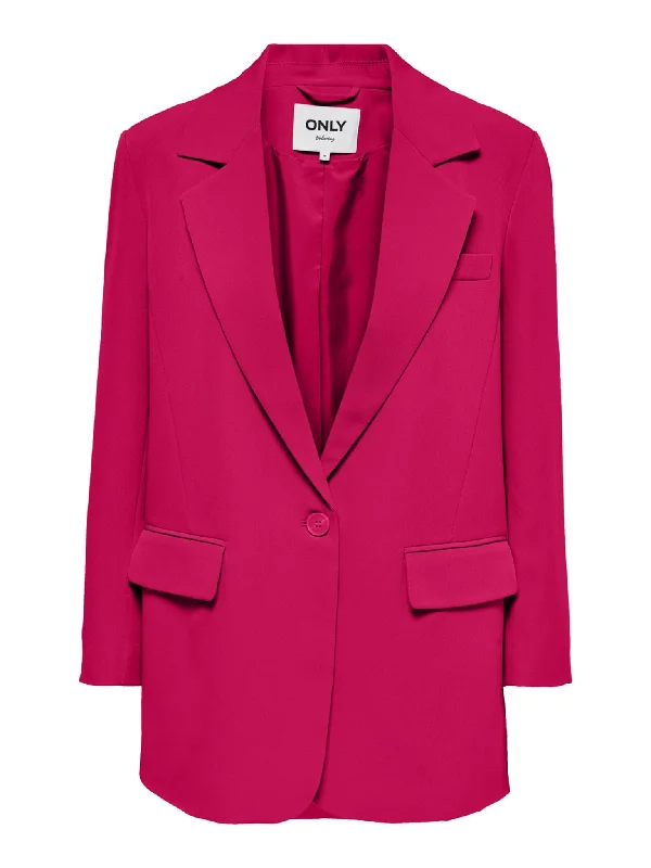 Plus Size Women's Military - Inspired Blazers with Gold Accents for a Bold LookLana-Berry Oversized Blazer - Love Potion Plus Size Women's Military - Inspired Blazers with Gold Accents for a Bold LookLana-Berry Oversized Blazer - Love Potion