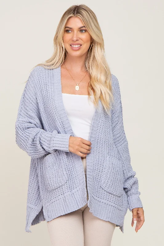 machine washable women cardigan for easy careLight Blue Chunky Knit Oversized Cardigan machine washable women cardigan for easy careLight Blue Chunky Knit Oversized Cardigan