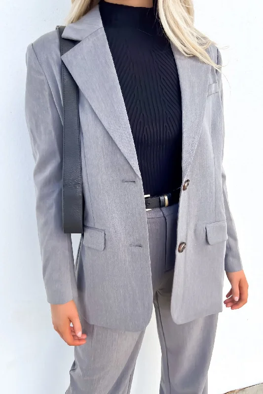 Plus Size Women's Cropped Velvet Blazers in Burgundy for a Night OutLottie Blazer Charcoal Plus Size Women's Cropped Velvet Blazers in Burgundy for a Night OutLottie Blazer Charcoal